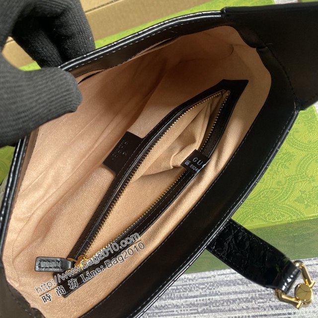 Gucci新款包包 古馳鱷魚紋皮腋下包單肩包 Gucci全皮GG Jackie全皮腋下包斜挎包 636709  ydg3201